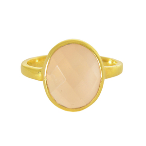New Design Latest Collection Classic 925 Sterling <b>Silver</b> Bezel <b>Ring</b> Rose Quartz Gemstone Gold Plated Wedding Party Jewelry - Product Image 2