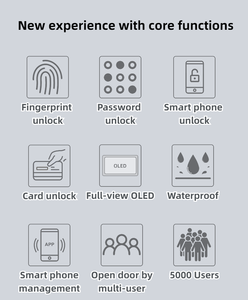 Thông minh khóa vân tay kiểm soát truy cập màn hình OLED tuya App RFID <span class=keywords><strong>Wifi</strong></span> chuông cửa Bàn phím không thấm nước an ninh điện thoại thông minh - Product Image 2