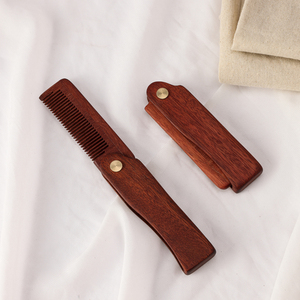 Fabrik preis Tragbarer anti statischer Sandelholz-Klapp kamm Custom Classic Mens <span class=keywords><strong>Pocket</strong></span> Faltbarer Bartkamm für den Heim-oder Salon gebrauch - Product Image 5