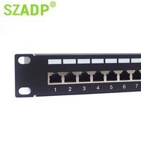 ADP12/16/24/32/48 port Panel Patch CAT5E CAT6 CAT6A CAT7 CAT8 1U FTP Modular RJ45 19 inci sistem kabel jaringan modul lapisan