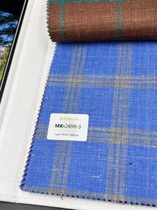 이탈리아 스타일 280gsm 80% 슈퍼 울 10% 린넨 5% 실크 워스티드 울 원단 맞춤 제작 정장용 - Product Image 2