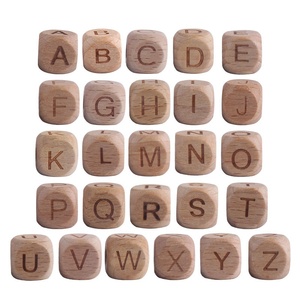 Juguete Infantil, 26 Letras del Alfabeto Inglés, Cuentas de Madera de Haya, <span class=keywords><strong>Cadena</strong></span> para Chupón <span class=keywords><strong>con</strong></span> <span class=keywords><strong>Nombre</strong></span> de Bebé, Pulsera de Dentición, Accesorios para Manualidades, 0-24 Meses - Product Image 1
