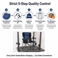 Chaise de pêche Zentopia robuste à pliage rapide en 5 secondes, cadre en acier inoxydable, tissu Oxford 600D, 150 kg, avec porte-gobelet et poche en filet, vente en gros