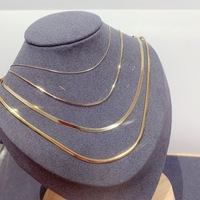 Cadena de serpiente plana de oro puro de 18 quilates AU750 collar de cadena de espiga de oro amarillo joyería de oro Real de 18 quilates