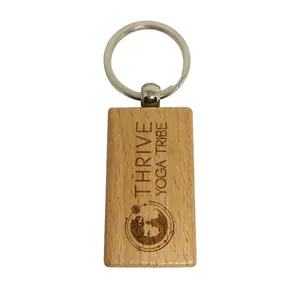 Custom carving engraved own logo blank wood key chain car wooden key holder custom name