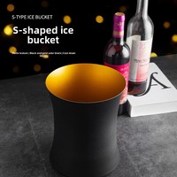 Seau à glace et pinces en acier inoxydable Unisweet IHCH-26323-3 pour hôtels, bars, KTV – Vente en gros, best-sellers transfrontaliers, design moderne