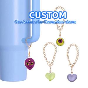 Charm <span class=keywords><strong>Personalizzati</strong></span> in PVC Riutilizzabili per Tazze e Scarpe con Catena e Fibbia per Decorare Bottiglie d'Acqua e Accessori per Tazze - Product Image 1