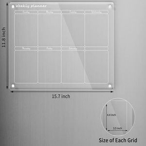 กระดานอะคริลิกใส พื้นผิวเรียบ กระดานแม่เหล็กแบบลบได้ กระดานกำหนดการ กระดานข้อความ กระดานเขียนอะคริลิกสำหรับห้องครัว - Product Image 2