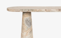 Console élégante et moderne en bois massif avec plateau en marbre aux lignes épurées, rangement extensible pour un salon ou une décoration d'hôtel sophistiquée
