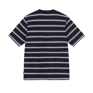 2022 TongRui नई डिजाइन पुरुषों धारीदार टी शर्ट कस्टम लोगो स्क्रीन प्रिंटिंग टी शर्ट