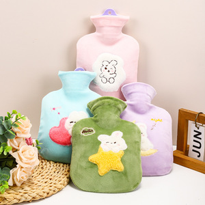 Cartoon Plush <b>Hot</b> <b>Water</b> <b>Bottle</b> With Cover Anti Explosion <b>For</b> Kids And Adults Stomach Hand Warmer Multiple Colors Available - Product Image 3