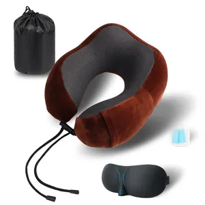 Adjustable U-Shape Travel Neck Pillow Memory Foam Neck Pillow Comfortable & Breathable Cover