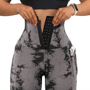 Pantalones de <span class=keywords><strong>faja</strong></span> Tie Dye Print Control de barriga Levantamiento de glúteos Diseño de bolsillo Pantalones de yoga Pantalones <span class=keywords><strong>deportivos</strong></span> femeninos ajustados Leggings de mujer - Product Image 1