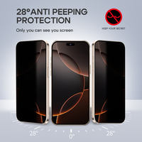 Protection d'écran en verre trempé E-touch 28Anti-Peeping Protection Anti-Spy 9H Hardness 2.5D Radian pour 17 16 15 Pro Max