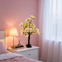 Lampe de table décorative rechargeable par USB, branche d'arbre, lampe décorative à LED, fleurs lumineuses pour la chambre, bureau