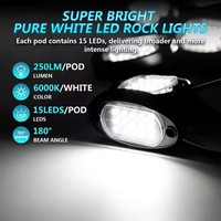 Offroad-Nachtfahrlichter Reinweißes LED-Rock-Light-Kit mit Schalterkabelbaum Langlebige Unterbodenbeleuchtung Auto-Warnleuchte IP67