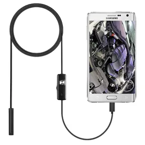 7mm lens Borescope camera 1m soft cable TYPE-C USB micro usb Inspection for Android Smartphone pc