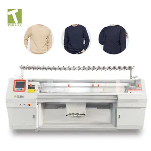 High speed factory automatic high level efficient 12 gauge computerized 3 system flat knitting machine