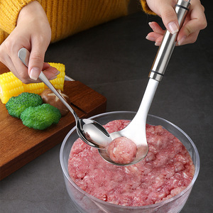 Cuchara para Albóndigas de Acero Inoxidable, Ecológica, Apta para Lavavajillas, para Carne de Res, Pescado, Máquina para Hacer <span class=keywords><strong>Croquetas</strong></span>, Procesador de Alimentos, Utensilio de Cocina - Product Image 2