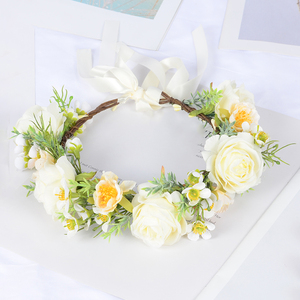 Venta al por mayor <span class=keywords><strong>de</strong></span> fábrica: Corona floral festiva <span class=keywords><strong>para</strong></span> mujer, corona <span class=keywords><strong>de</strong></span> <span class=keywords><strong>flores</strong></span> <span class=keywords><strong>para</strong></span> boda, diadema floral nupcial <span class=keywords><strong>para</strong></span> niña - Product Image 3