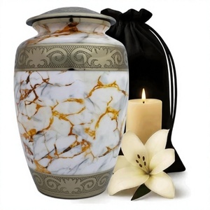 Urna Funeraria Elegante de Gran Capacidad para Cenizas Humanas de hasta 200lbs, Tapa Segura, Metal Artesanal para Mujeres y Hombres - Product Image 1