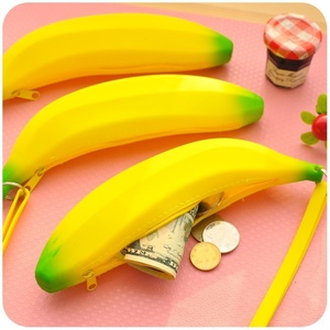 Bananenvorm Siliconen Pennenzak Portemonnee Zachte Siliconen Mooie Studententas Siliconen Potloodzak - Product Image 3
