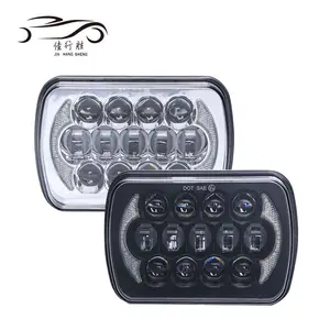 Super brillante coche cuadrado faros Led 7 pulgadas 5X7 Hola/Lo haz de luz DRL lámpara para Wrangler jeep camión Cherokee faro LED blanco