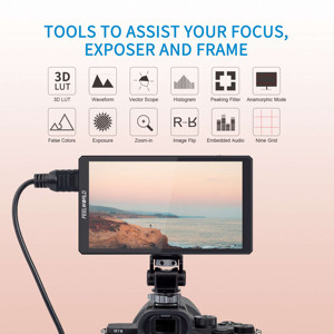 Moniteur <span class=keywords><strong>de</strong></span> terrain pour appareil photo reflex numérique CUT6, 6 pouces FHD 16:9 IPS, luminosité 450 cd/m², 4K pour enregistrement 3G-SDI, <span class=keywords><strong>écran</strong></span> tactile, vente en gros - Product Image 2