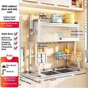 Gabinetes de Almacenamiento a Prueba de Polvo para Fregaderos, Venta al por Mayor de Fábrica, <span class=keywords><strong>Sin</strong></span> Perforación, Estantes de <span class=keywords><strong>Cocina</strong></span> para el Hogar con Puertas - Product Image 6