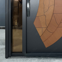 Portes d'entrée battantes au design moderne en alliage d'aluminium, portes de sécurité extérieures en métal pour villa