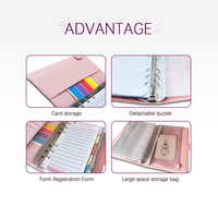 Classeurs à 3 anneaux personnalisables en métal avec couverture en cuir PU, logo personnalisé, planificateur hebdomadaire, intercalaires, poches, recyclables, format A5, pour l'école
