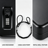 Mini coffre-fort pour arme de poing, serrure à combinaison à 3 chiffres, clé mécanique, acier, petit, portable, accès rapide, maison, voiture, vente en gros, directement de l'usine