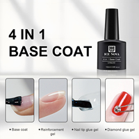ICE NOVA 4 en 1 Base Coat, Colle à Ongles Diamant, Gel de Renforcement pour Strass, Gel Polish Soak Off 10ml SANS HEMA