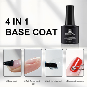 ICE <span class=keywords><strong>NOVA</strong></span> 4 en 1 Capa Base, Adhesivo para Diamantes de Uñas, Refuerzo y Adhesivo para Puntas de Uñas, Esmalte en Gel Removible de 10ml Sin HEMA - Product Image 4
