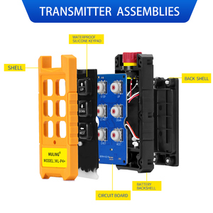 ML-P4+ 12V/36V รีโมทคอนโทรลไร้สายอุตสาหกรรมเครนรอก 4 ปุ่มวิทยุกันน้ำป้องกันการกระแทกโลหะพลาสติก - Product Image 4