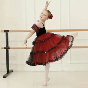 Ballet professionnel romantique <span class=keywords><strong>Tutu</strong></span> jupe longue <span class=keywords><strong>noir</strong></span> rouge espagne robe adulte enfants Ballet Performance robe - Product Image 1
