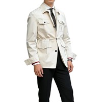 Vestes de travail décontractées pour hommes en toile enduite avec logo personnalisable, coupe-vent, écologiques, col rabattable, pour le printemps et l'automne, style streetwear