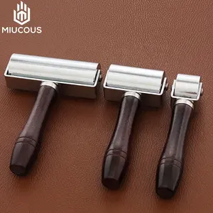 Handmade Craft Wooden Handle Leather Roller Edge Creaser Edger Rolling Tools