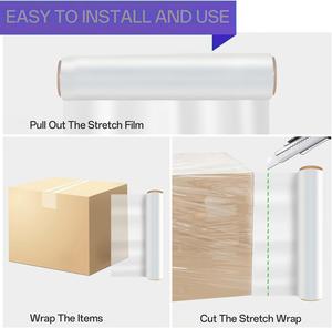 Huamaohengchun Rollo de Envoltura Elástica de Grado Alimenticio HDPE de 18 Pulgadas, 1500 pies, 80 Gauge, Película Plástica Transparente de Resistencia Industrial (Paquete de 4) - Product Image 4