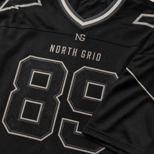 Maillot de football américain streetwear foncé respirant grande taille à manches courtes en maille surdimensionné avec numéro personnalisé pour fan - Product Image 5