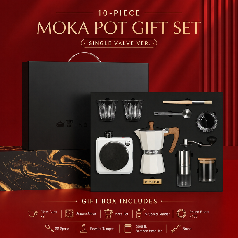 White 10-piece set, single-valve version