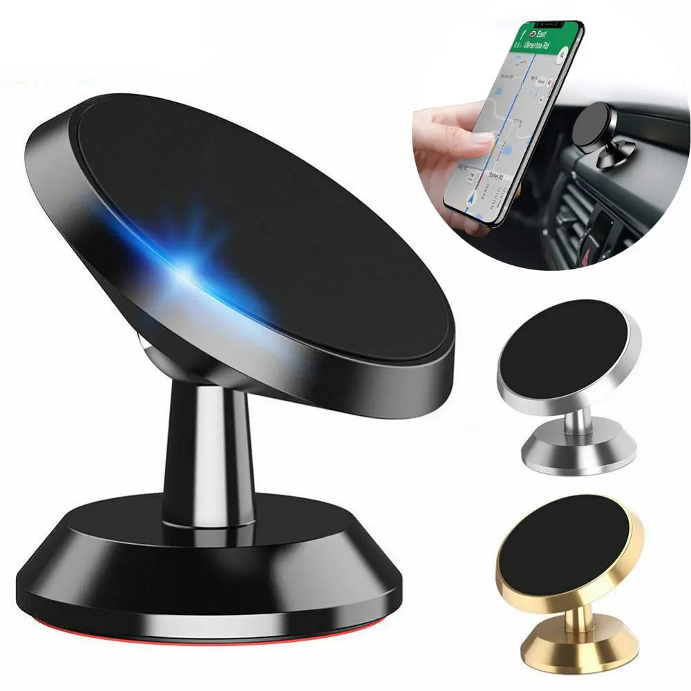 Magnetic Car Phone Holder Strong Magnet Mount 360 Rotation Mobile Cell Phone Stand Car Holder