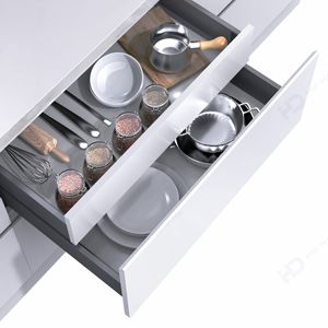 Mềm đóng im lặng giảm xóc siêu mỏng ngăn kéo hộp đồ nội thất tủ kim loại lưu trữ Ngăn kéo trượt đường sắt - Product Image 4