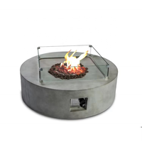 Brasero à gaz en métal MgO de 42 pouces avec pare-vent en verre, 40000 BTU, propane, écologique, certifié ETL CE, autoportant, sans fumée, pour jardin
