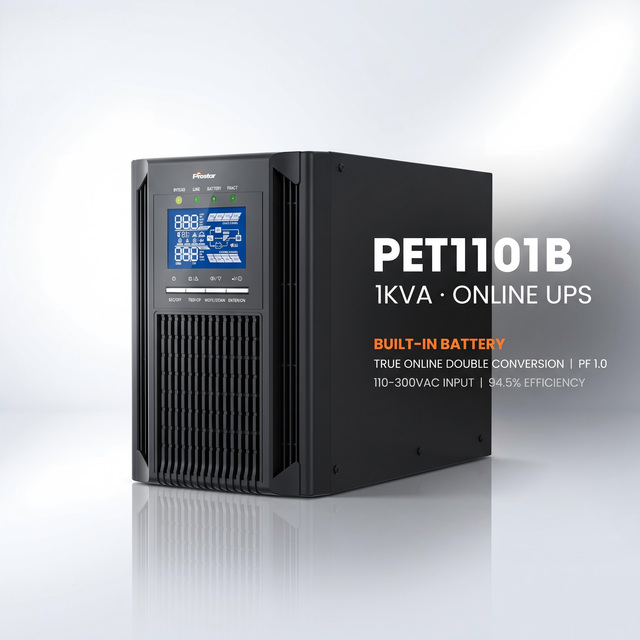 Prostar 1KVA 1KW Online UPS High Frequency Pure Sine Wave Single Phase UPS with PF1.0 RS232 and Optional SNMP for IT Equipment