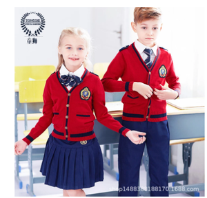 D0628 Uniforme scolaire pour étudiants, vêtements scolaires à manches longues pour enfants, pulls de marin bleu marine pour enfants, tenues de chœur - Product Image 2