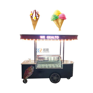 OEM truk Pizza penjualan Eropa gerobak jus makanan elektrik sepeda roda tiga Gelato makanan troli panas anjing berdiri es krim truk Ape - Product Image 3