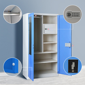 China Style <strong>Design</strong> 2 Door Blue and Customized <strong>Color</strong> Metal Material Waterproof <strong>Filing</strong> Storage Cabinet <strong>Locker</strong> With Mirror - Product Image 5