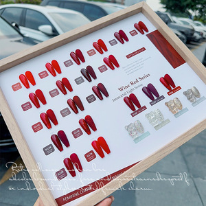 AILANUO 15ml 24 colores de alto brillo rojo juego de pegamento de esmalte de uñas, de moda para mostrar blanco, proveedor de pegamento de esmalte de uñas - Product Image 2