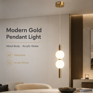 Modern Gold Pendant <b>Light</b> LED Tricolor Indoor Home Decor For Dining Room Living Room Bedroom 4W Metal Acrylic Globe - Product Image 2